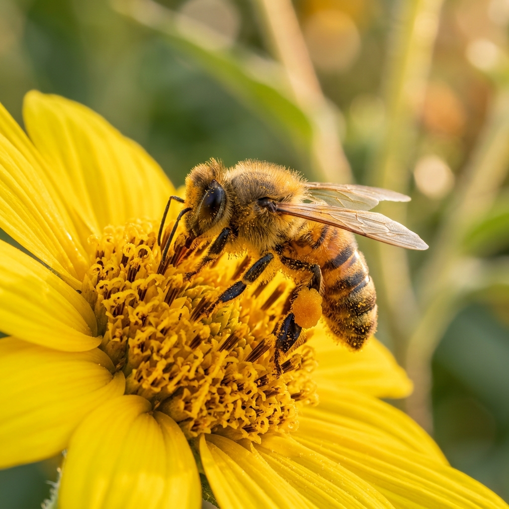 Bee collecting pollen
